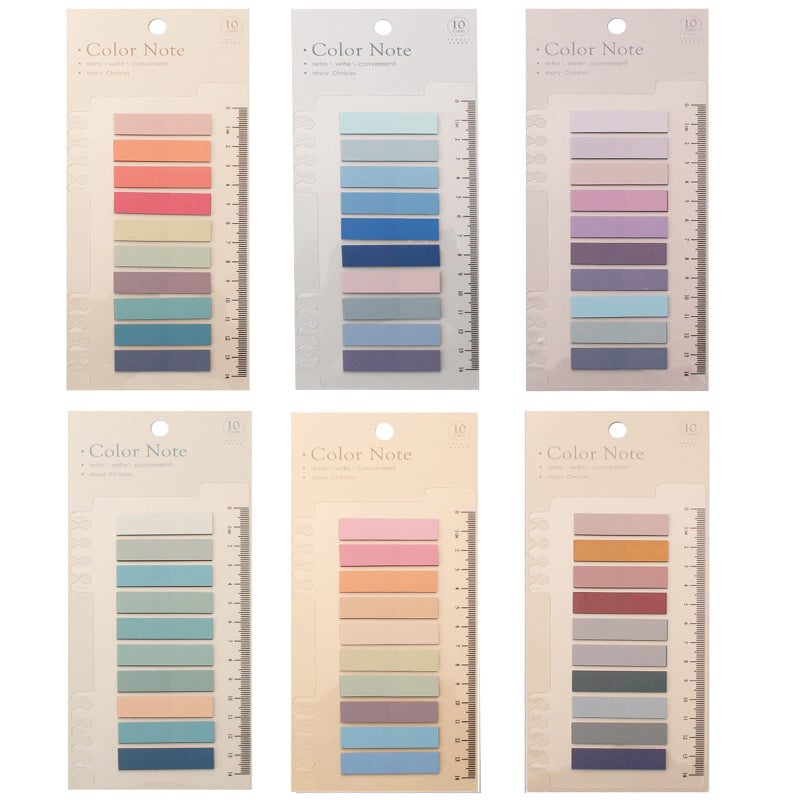 Potanro Sticky Tabs 1200 Pcs Sticky Book Tabs Colorful Annotation Tabs  Writable Transparent Sticky Notes Page Sticky Notes for School Supplies and Office Supplies (6 Sheets) - Image 1